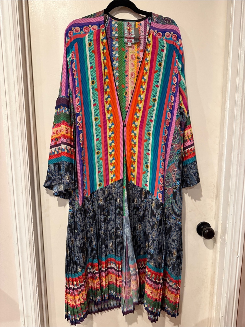 Johnny Was Embroidered Multi-Color Silk Robe/Duster. S